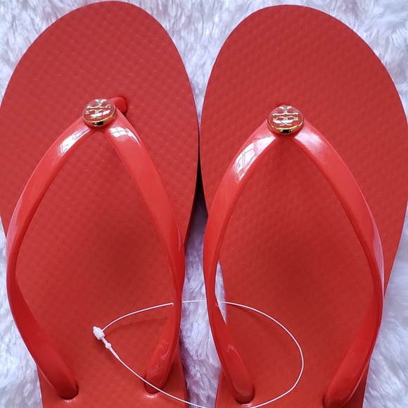 Brand New Tory Burch Poppy Orange Thin Flip Flop - Picture 2 of 4